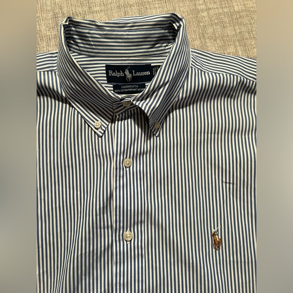 Ralph Lauren Pinstripe Cotton Button Down Shirt - Picture 2 of 4